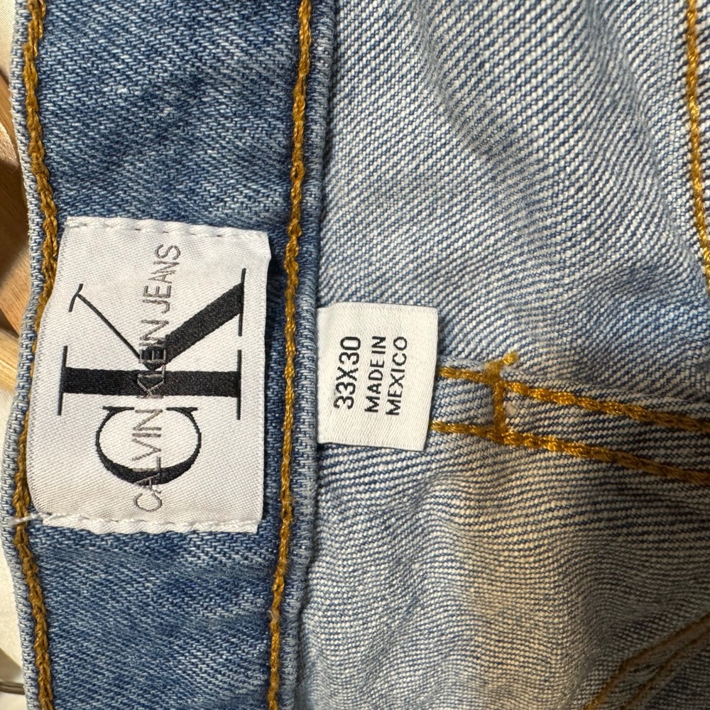 Calvin Klein Jeans Men's Straight Leg Denim Blue Jeans 33x30 90s retro - Picture 9 of 10